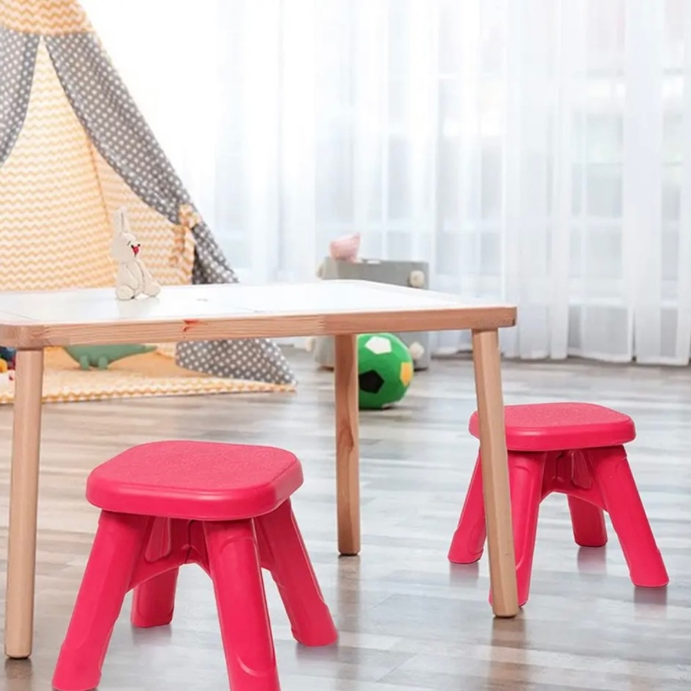 Byliable Kids Stool Chair- Rose Red 2 Pack, Sturdy and Safe - Cute